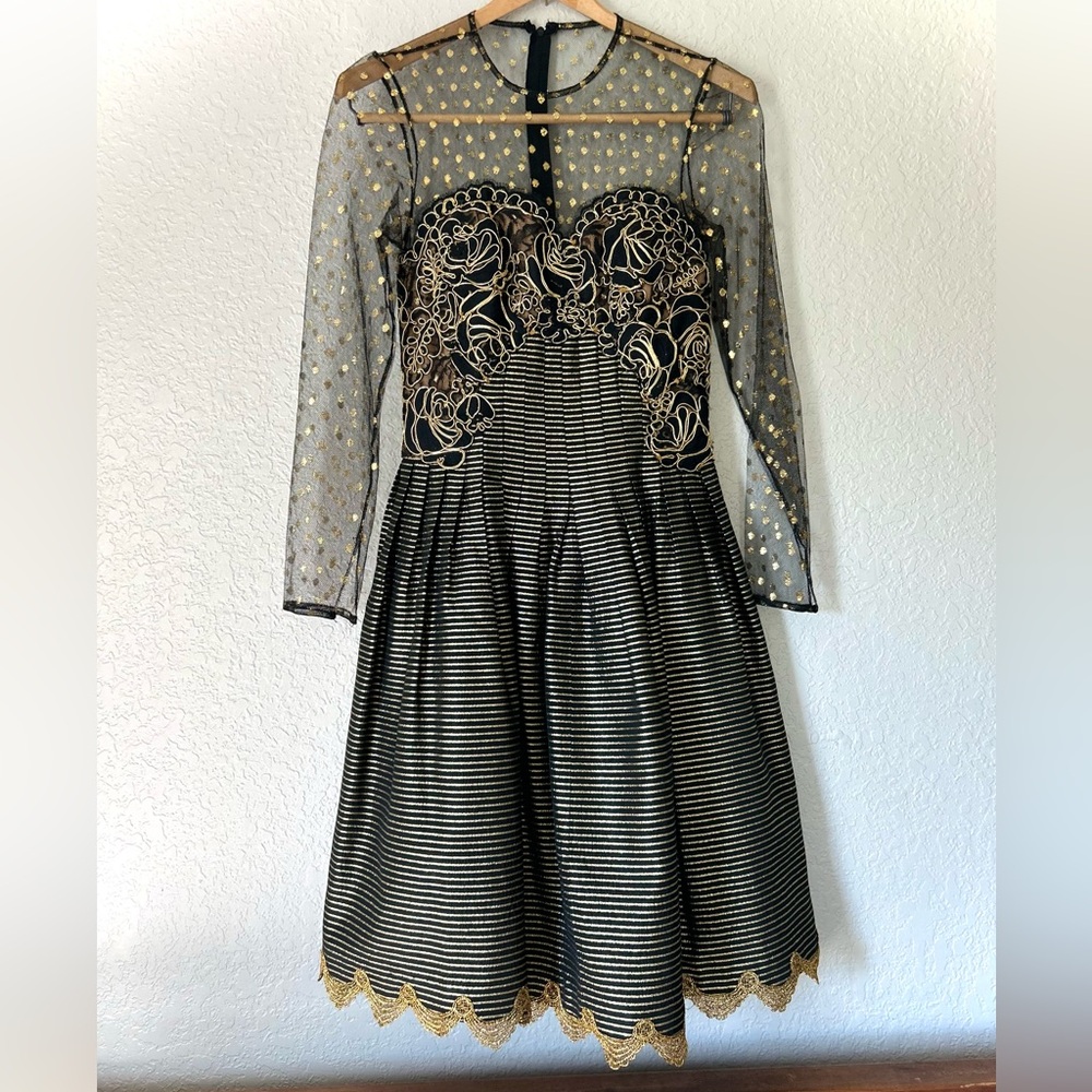 Vtg 80s Victor Costa for Neiman Marcus formal lace dress
